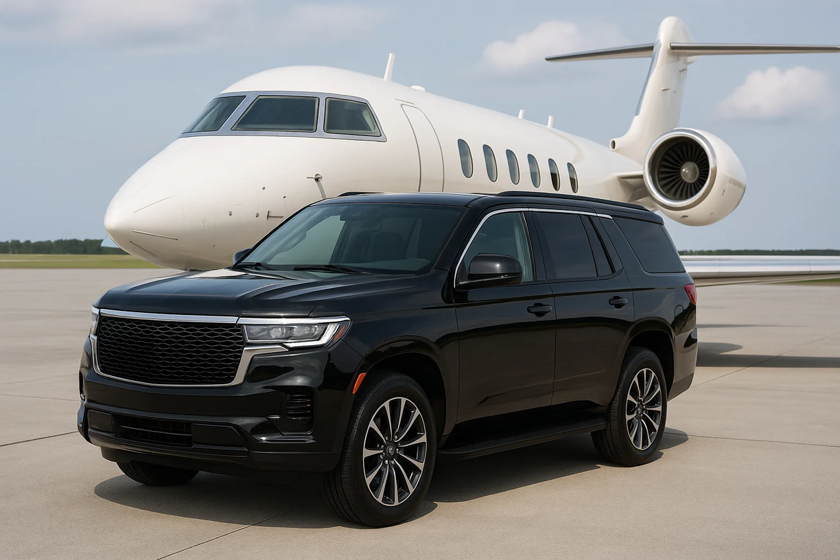 SUV at Private Plane
